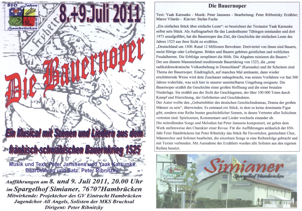 Bauernoper - Der Flyer